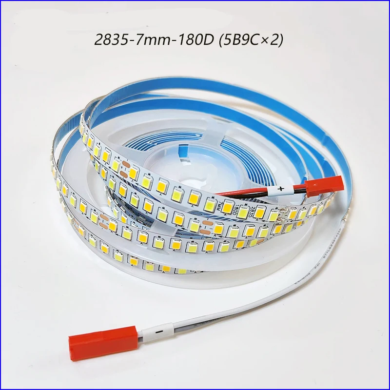 Tira de LED para reparación de candelabros, 3 metros, 2835-180D-7mm -5B9C × 2 colores duales, 18W 3000K + 18W 6500K, cinta LED