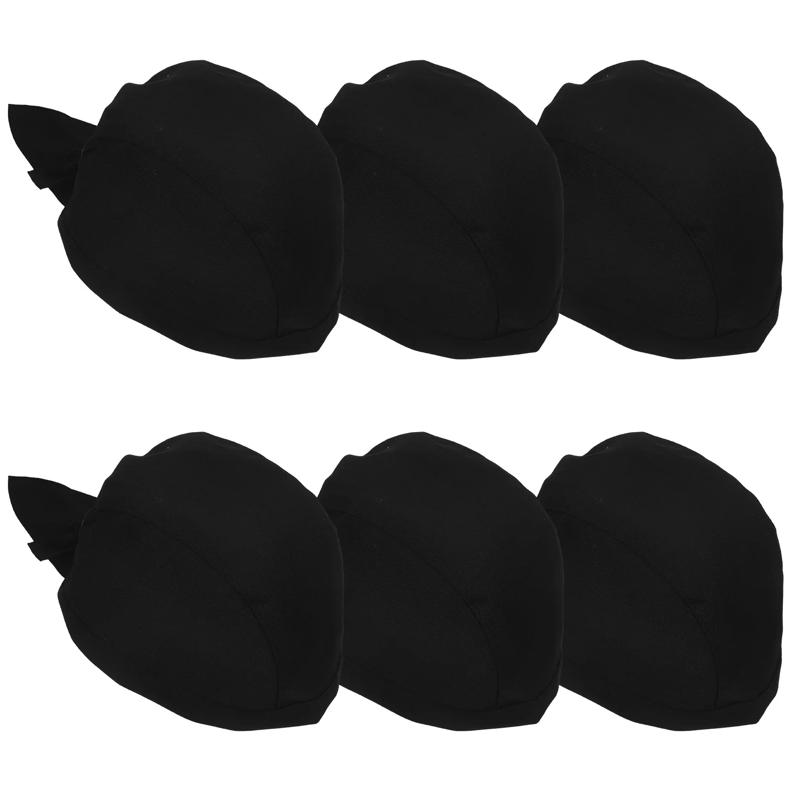 6 Pcs Black Cap Chef Hat Decorative Caps Cotton Cloth Restaurant Cooking Hats Catering Kitchen Dad