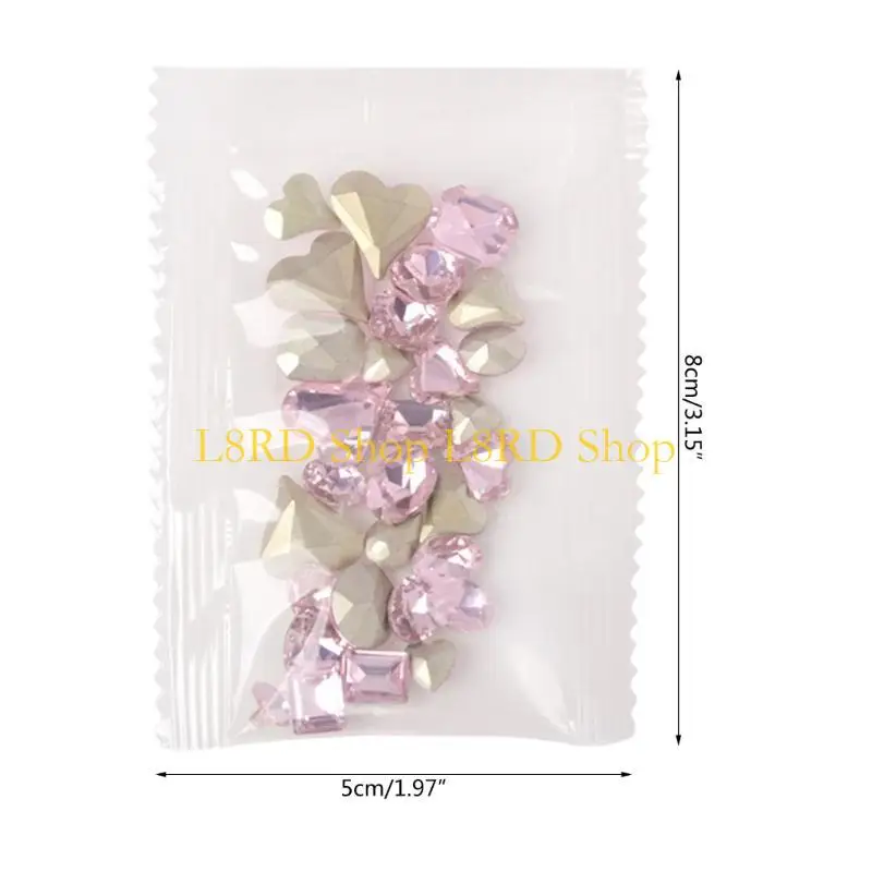 L8RD 30 حزمة كريستال الأظافر مجوهرات DIY مانيكير الشارات كريستال الأحجار الكريمة مسمار الفن