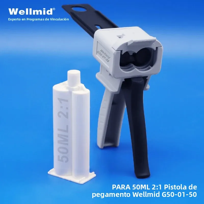 Pistola dispensadora de adhesivos epoxi, 50ml, 1:1 1:2, Kit 2K, dispensador de mezcla portátil de doble tubo, cartucho loctite ARALDITE, pistola de pegamento AB