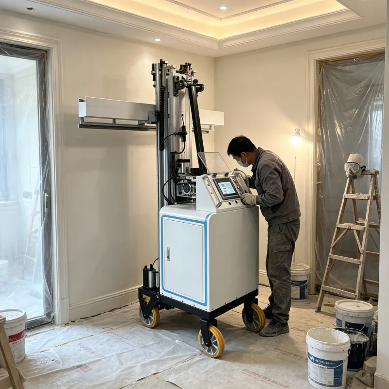 Automatic Wall Plastering Machine Robot Controlled Fully Hydraulic System High Capacity 400m/8h for Wall Cement Plastering