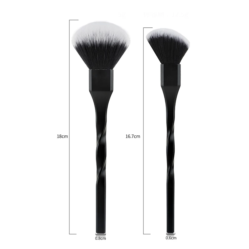 Professional Spiral Makeup Brush - Soft Synthetic Kabuki Brush for Liquid Powder Foundation & Blush, Luxury Face Cosmetic Brush
