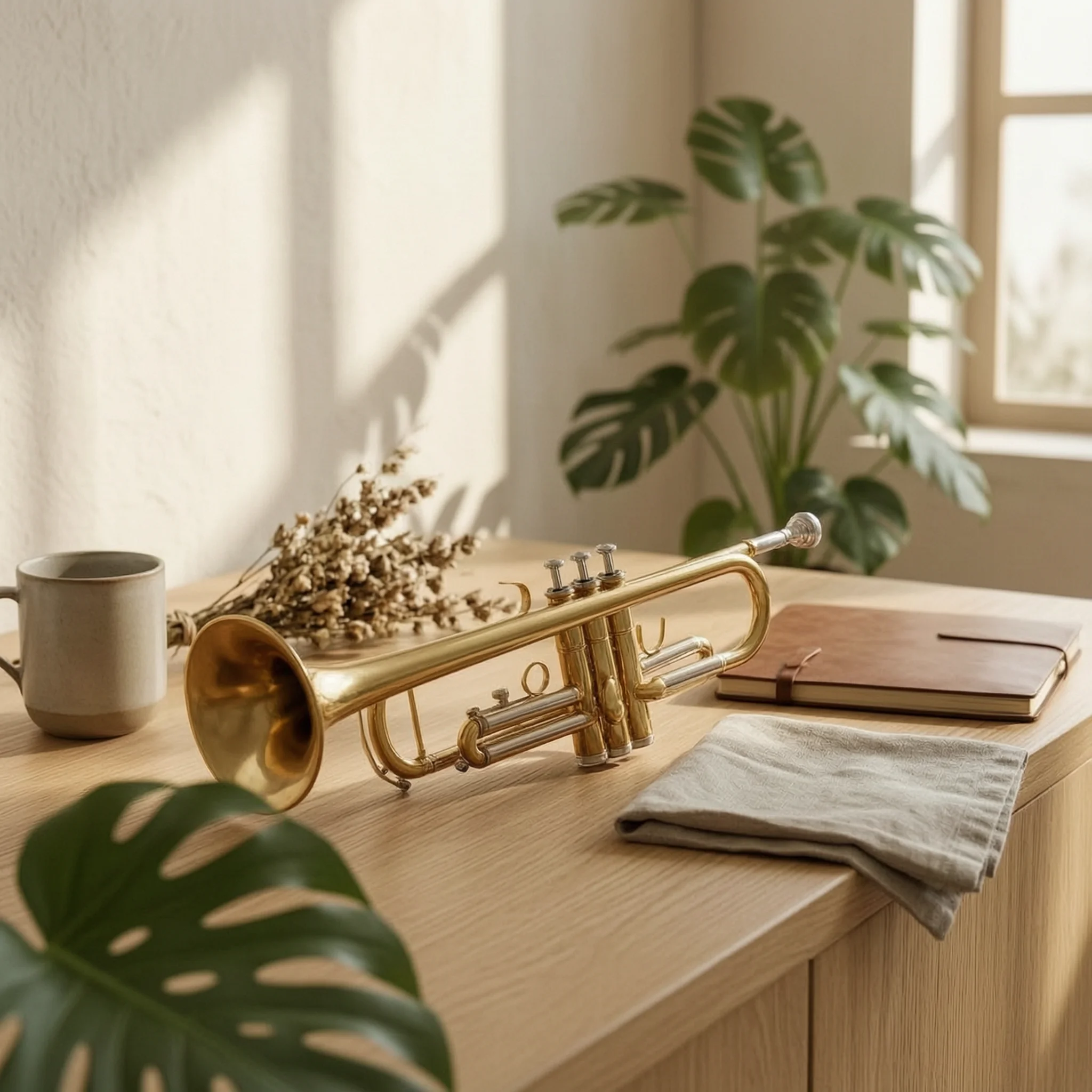Trumpet Set Easy to Transport Trumpet with Case Brass Instrument Stylish Shiny for Students, Lessons, Band Practice