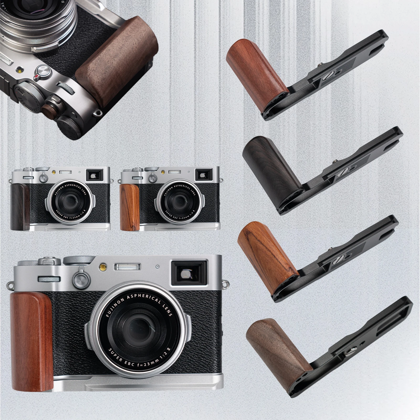 Wood Hand Grip L Holder For Fuji Fujifilm X100vi X100 6 Camera Alloy Base Plate Camera Accessories