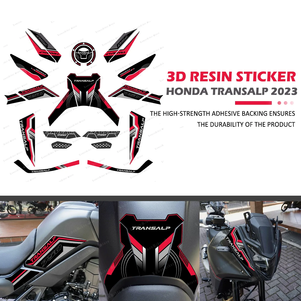 

For Honda Transalp XL 750 2023 Motorcycle Fuel Tank Pad Sticker Waterproof Scratch-Resistant 3D Resin Protective Sticker Kit