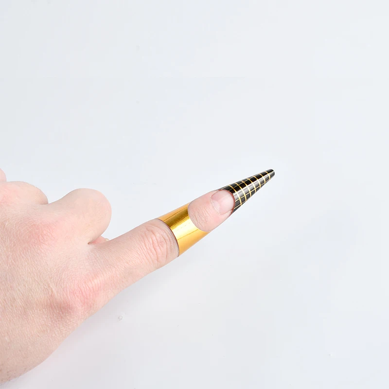 네일 폼 팁 아크릴 UV 젤 익스텐션 컬 폼 익스텐션 네일 스티커 아트 가이드, 몰드 매니큐어 네일 아트 도구, 100 개/세트