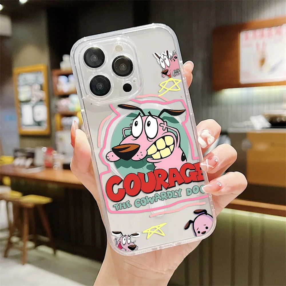 Cool COURAGEs The Cowardlys Dog Étui de téléphone magnétique pour Samsung Galaxy S25 S24 S23 S22 S21 S20 FE Edge Plus Ultra 5G Housse souple