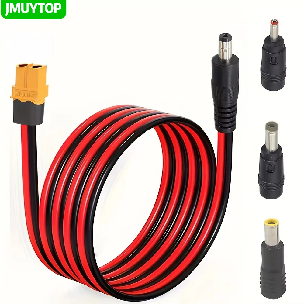 

JMUYTOP 10 футов/118 дюймов 14AWG XT60 «мама» к постоянному току 5521 «папа» для портативной электростанции LifePO4 EcoFlow River/DELTA