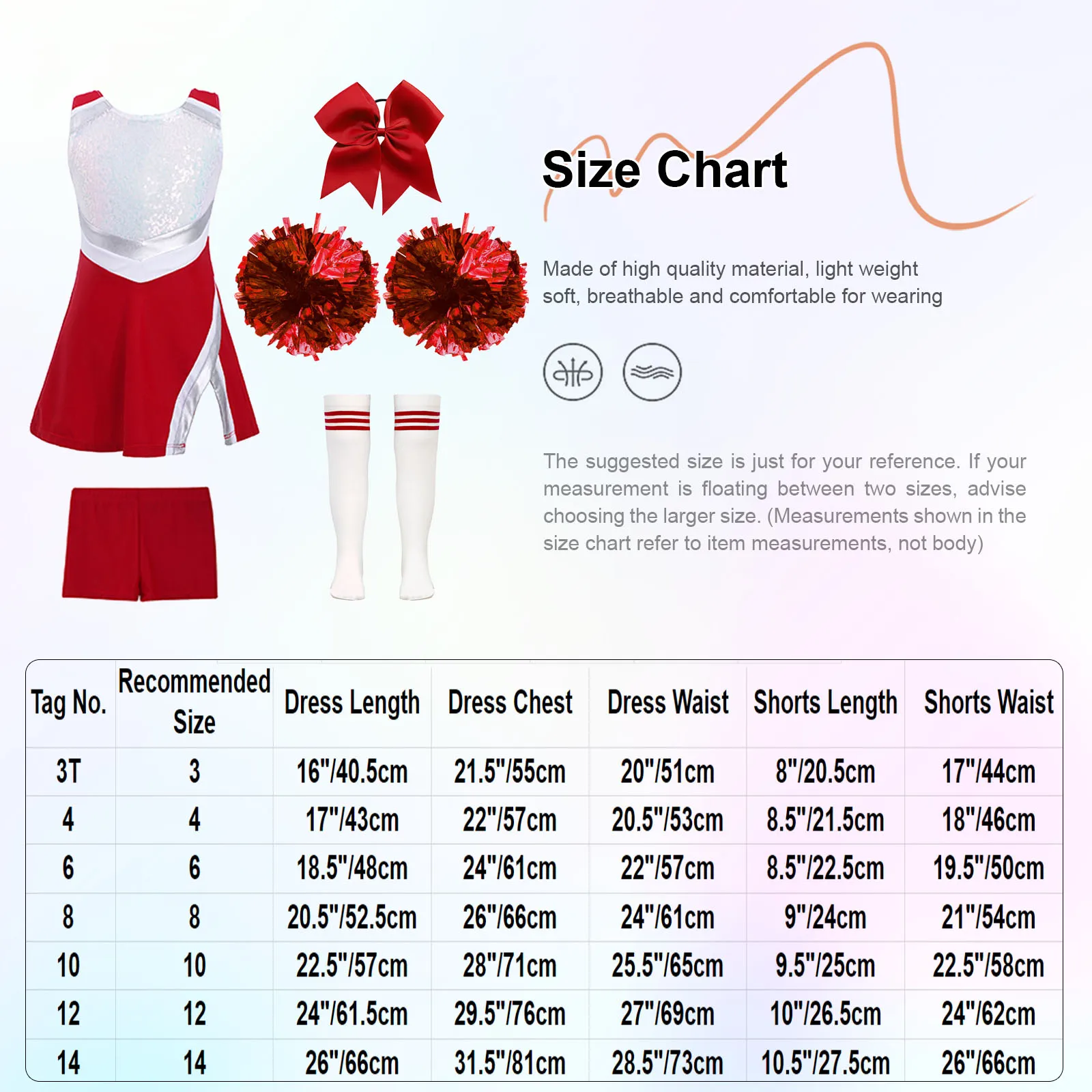 Kids Girls paillettes Cheerleader Costume Outfit senza maniche Cheerleading Dress Up Uniform Cheer Leader Dress con Set di palline di fiori