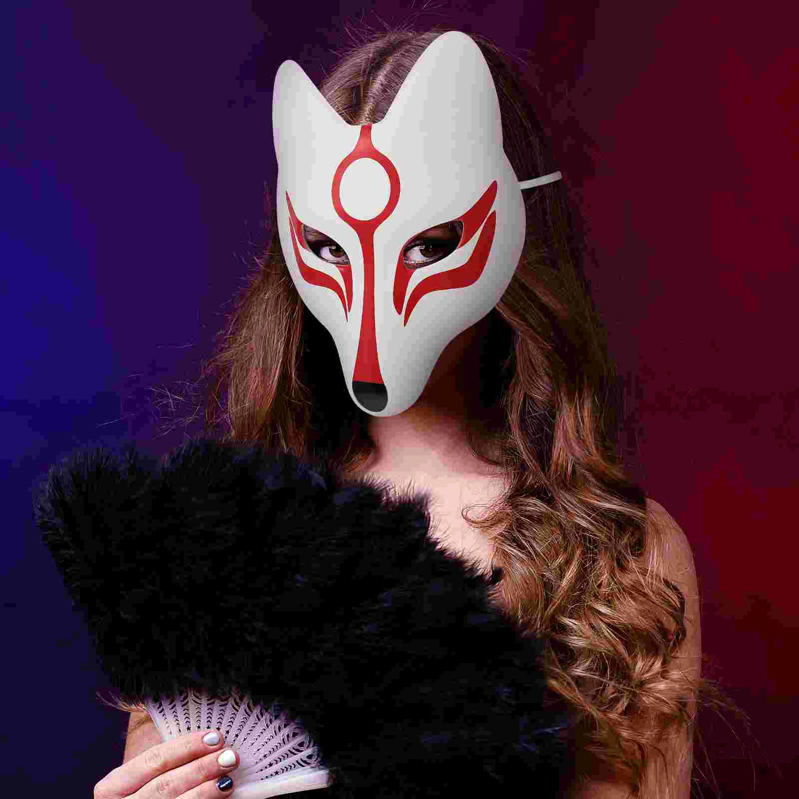 Máscaras para baile de máscaras cosplay traje prop fantasia vestido halloween raposa festa japonesa carnaval homem miss facial