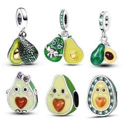 2024 New in Favorite Avocado Charms Beads Fits 3mm Original Bracelet 925 Silver Women Necklace DIY Charms Fine Jewelry Gifts