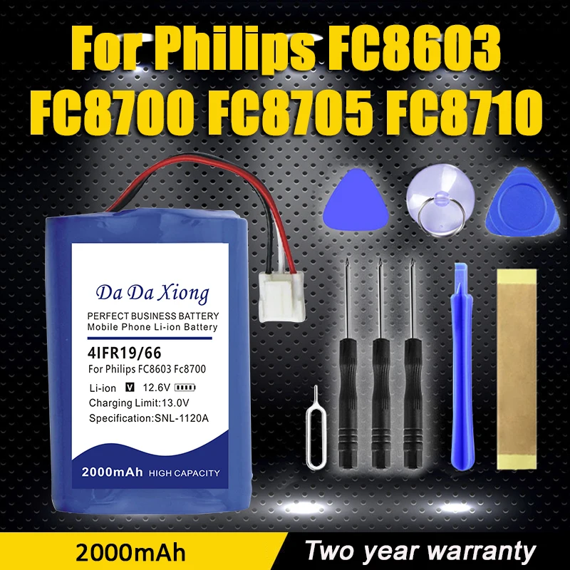 

High quality 2000mAh 4IFR19/66 Phone Battery For Philips FC8603 FC8700 FC8705 FC8710 Bateria