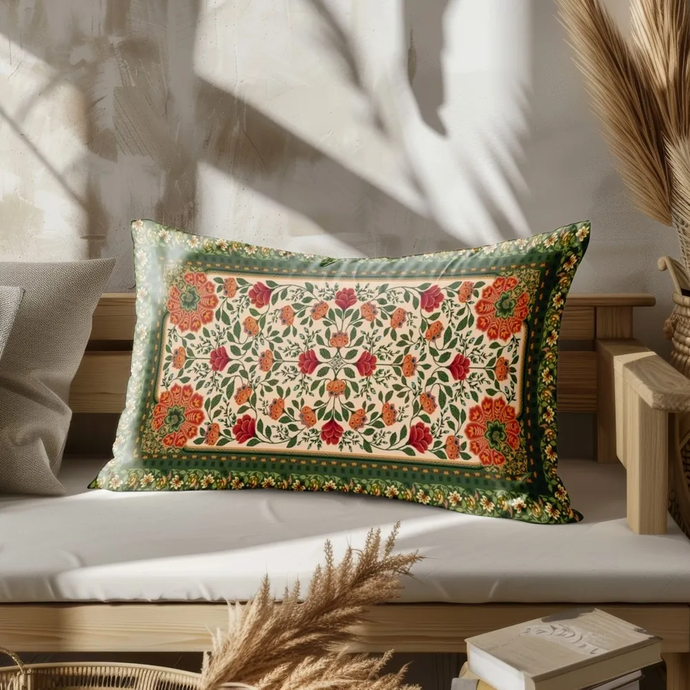 Home Decor Colorful Floral Pattern Pillow Covers Suitable For Sofa Bedroom Car Pillow Cover Cushion Rectangular Back Cushion