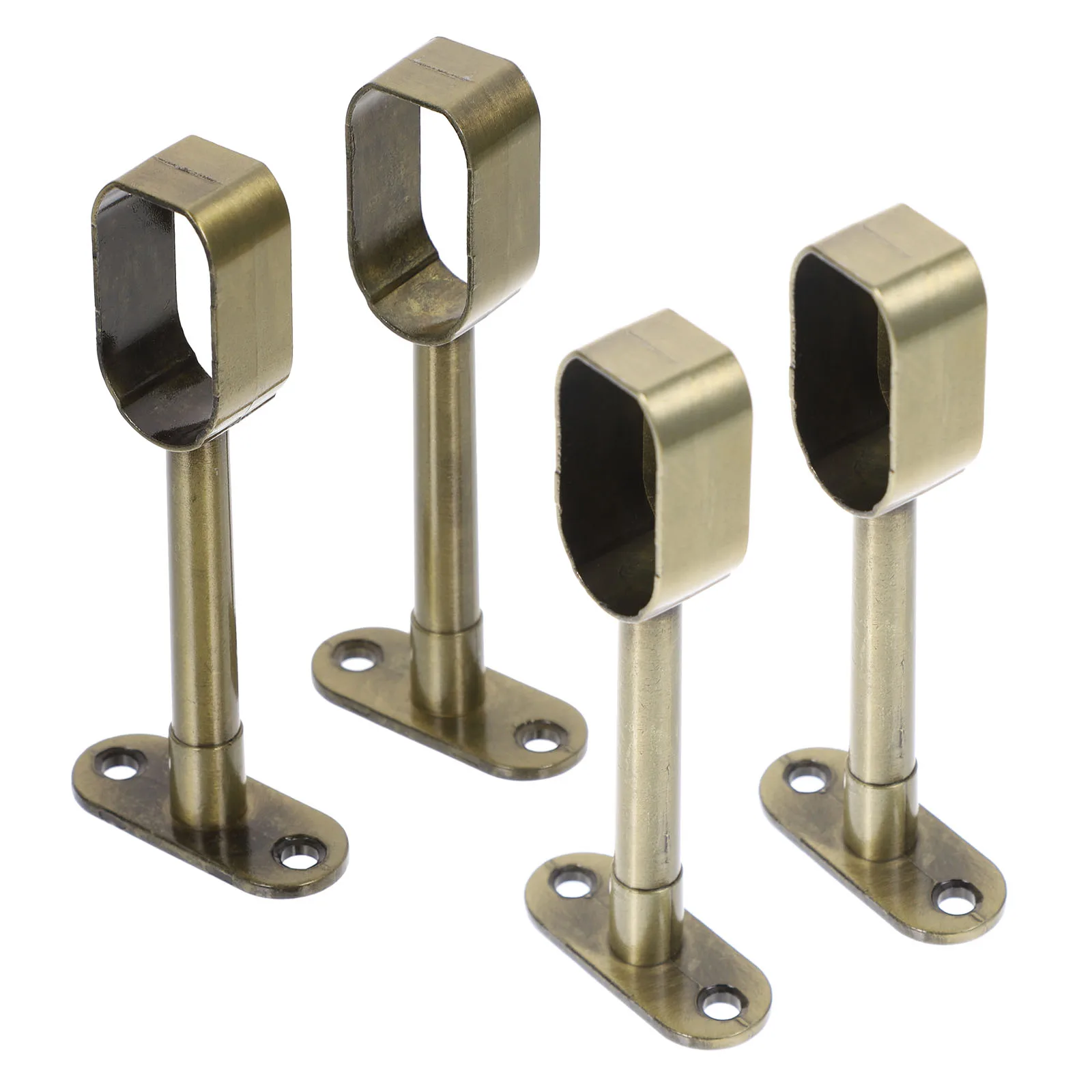 Soporte de armario, colgadores de barra de cortina de Zinc, aleación de fácil instalación, montaje en pared, Hardware de soporte de tubería de armario, 4 Uds.