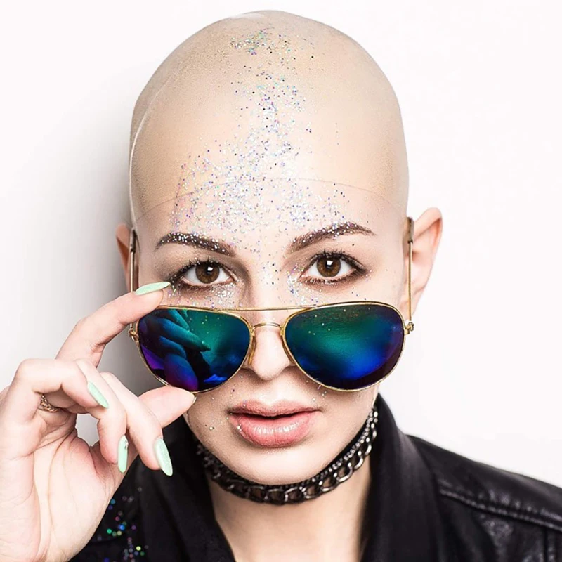 1PCS Funny latex Skin Fake Bald Head Unisex Fancy film Party Wig Cap Latex Mask Hat