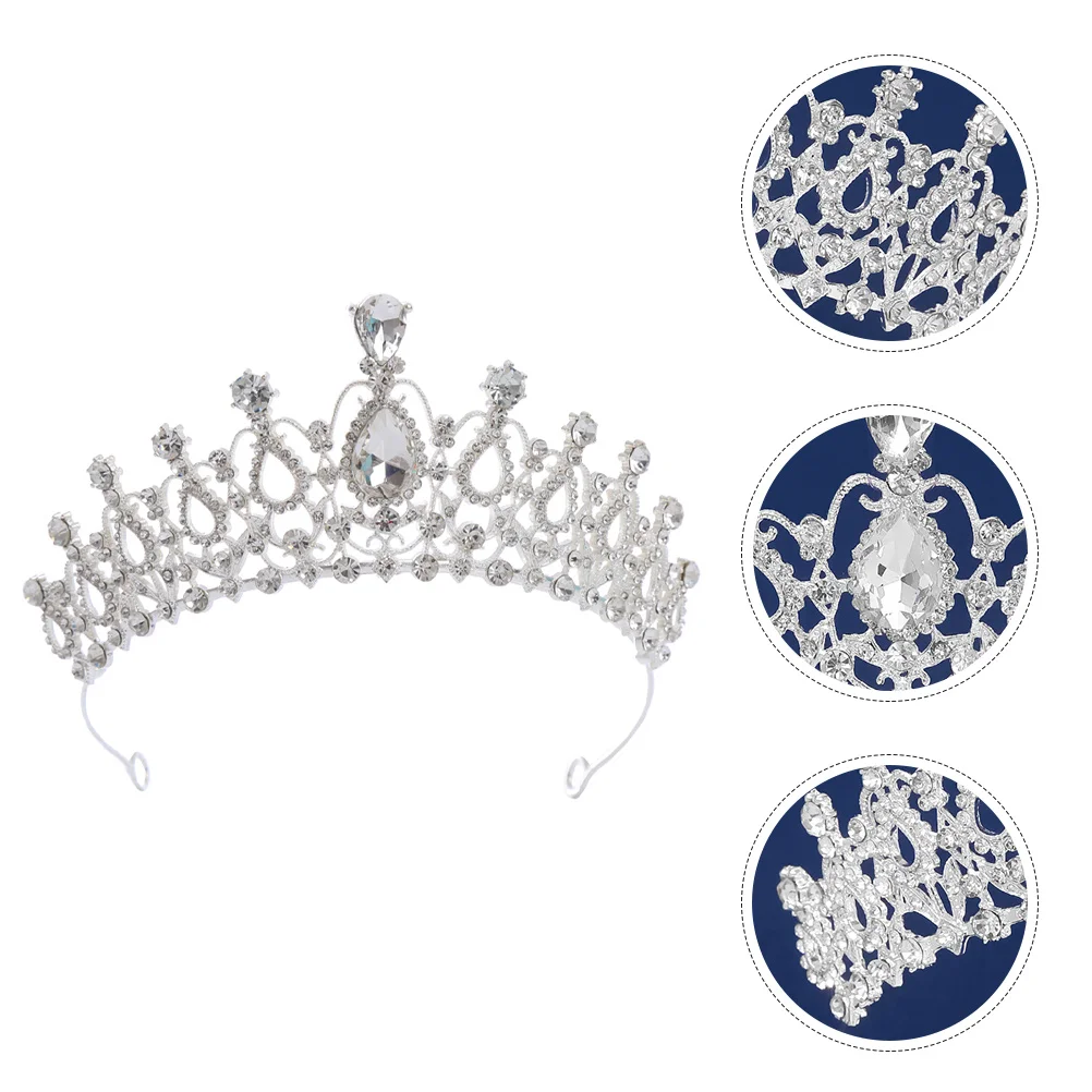 

Flower Headwear Rhinestone Tiara Crown Sparkly Headdress Wedding Party Gift Rhinestone Headband Flower Headpiece