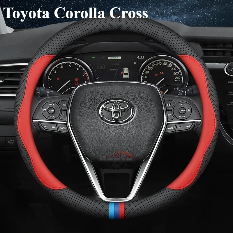 الجلود غطاء عجلة القيادة سيارة لتويوتا كورولا كروس 2022 2023 2024 2025 2026 اكسسوارات #1