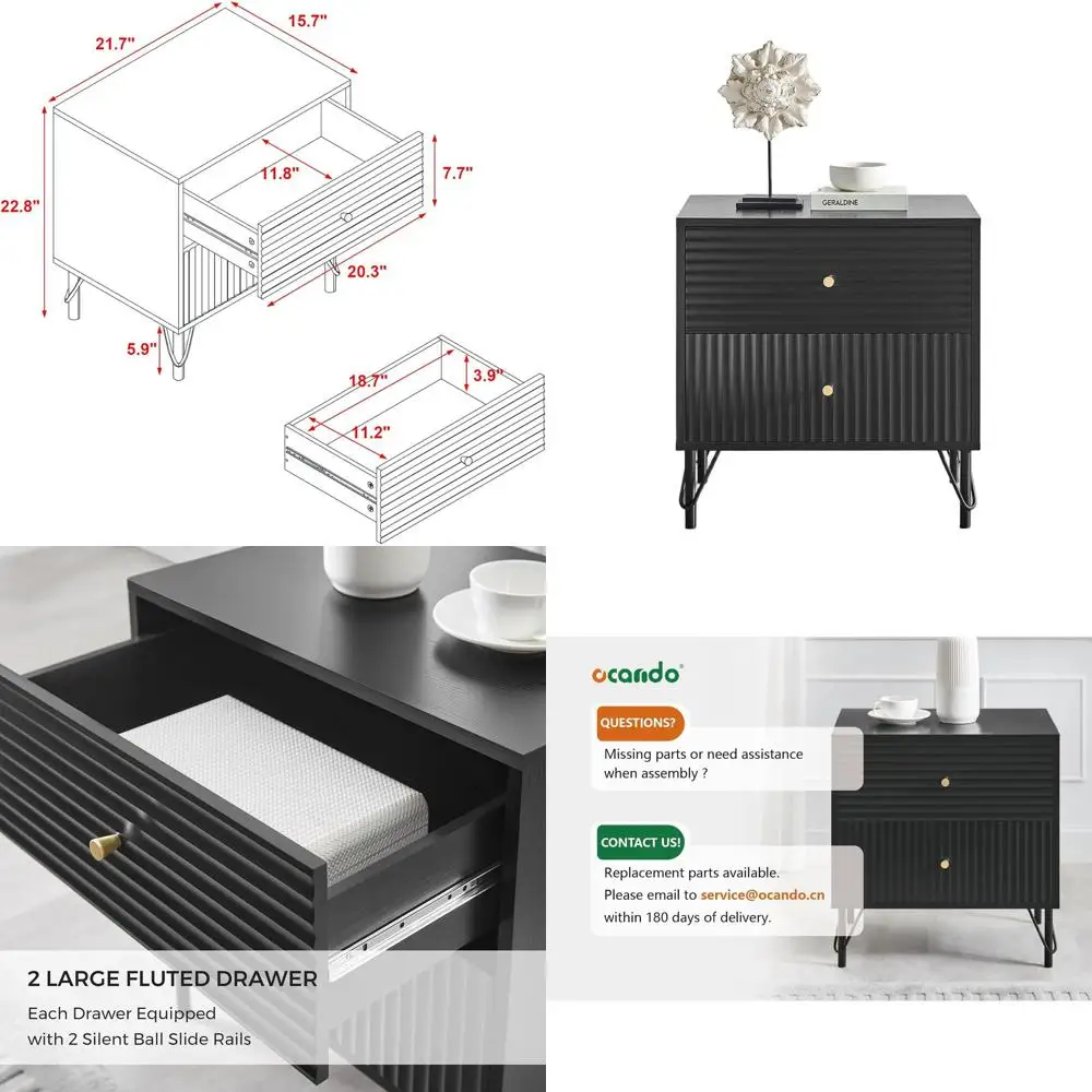 

Тумбочка с двумя ящиками, 22 декоративная прикроватная тумбочка для хранения в спальне и гостиной