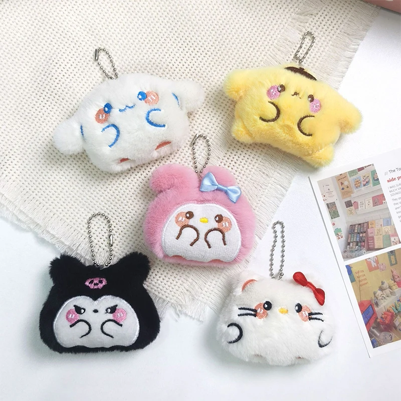 

Cartoon Sanrio Keychain Creative Squeak Melody Cinnamoroll Kuromi Purin Hello Kitty Plush Pendant Bag Decorations Plush Doll Toy