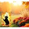 Black Lab Garden Flag Fall Decoration for Outside Home 12x18 Inch jjp