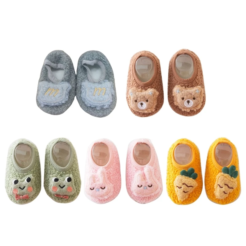 1 Pair Non Slip Baby Socks for Toddlers Soft Bottom Socks Shoes with Attractive Cartoon Pattern Designing Prewalker