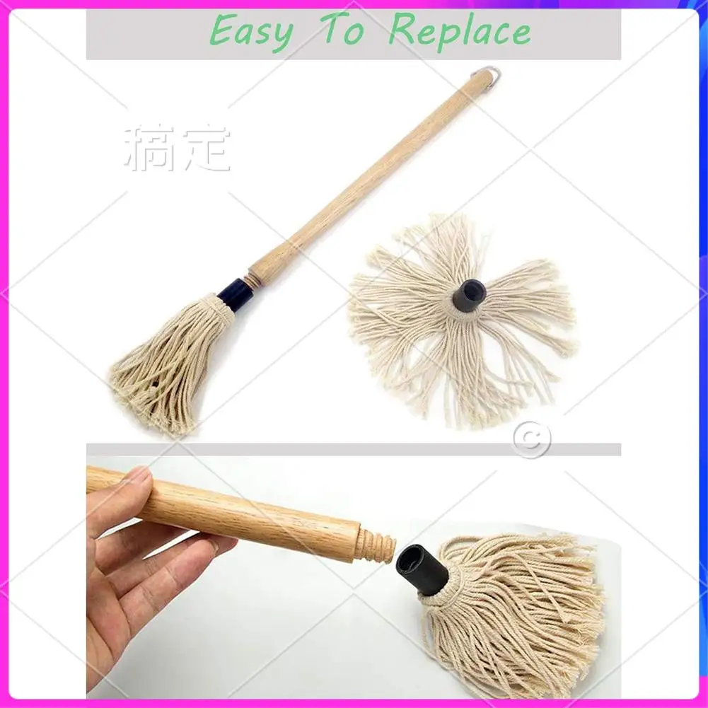 

NEW-BBQ Basting Mop With Wooden Handle,Designed To Absorb Sauce,Perfect For Barbecue Grilling & Smoking