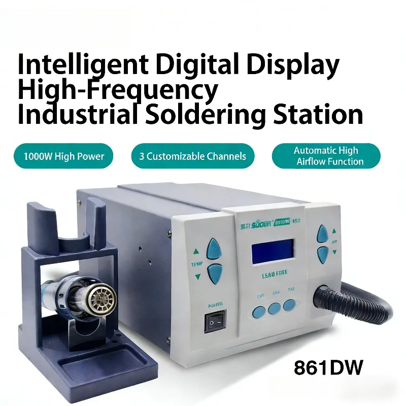 861DW Heat Gun Lead-free Hot Air Welding Station Hairdryer Soldering Hot Air Rework Station Hot Air GGun 1000W