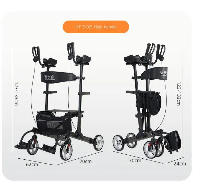 Elderly Portable Adjustable Rehabilitation Walker Shopping Cart Aluminum Alloy Fall Prevention Stand Assistance Handcart