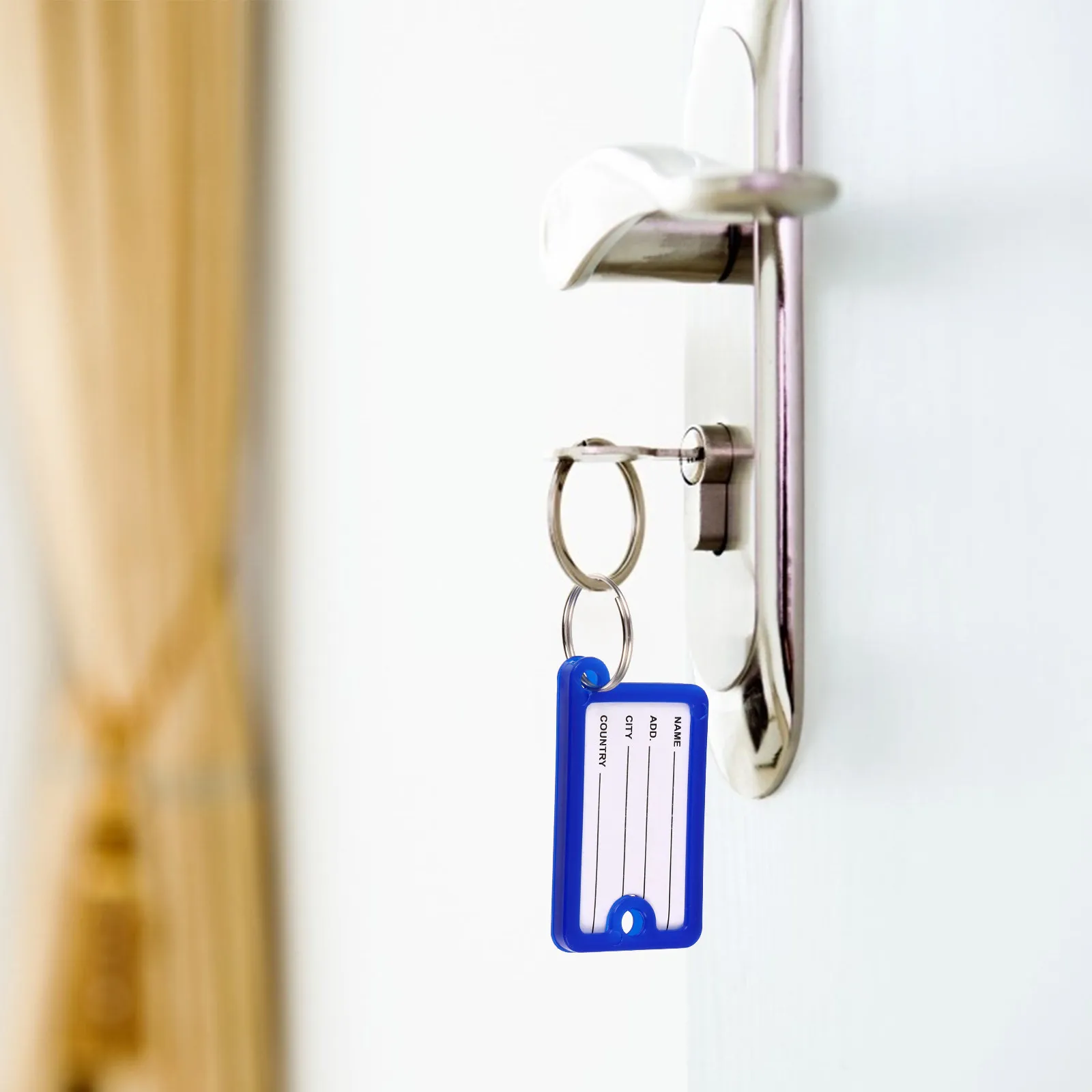 100Pcs Colorful Plastic Key Tags Strong Key Ring Labels for Naming Keys Luggage Id Cards Bags Name Holder Number Plates