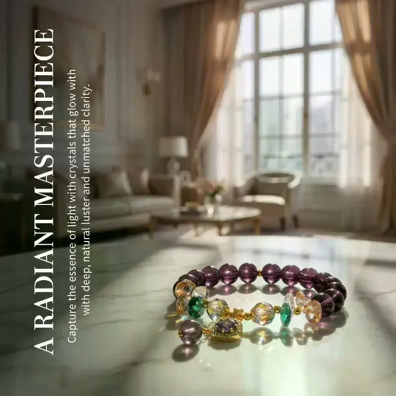 Unique Purple Imitation Crystal Bracelet  Energy Niche Design For Festivals Gathering Jewelry