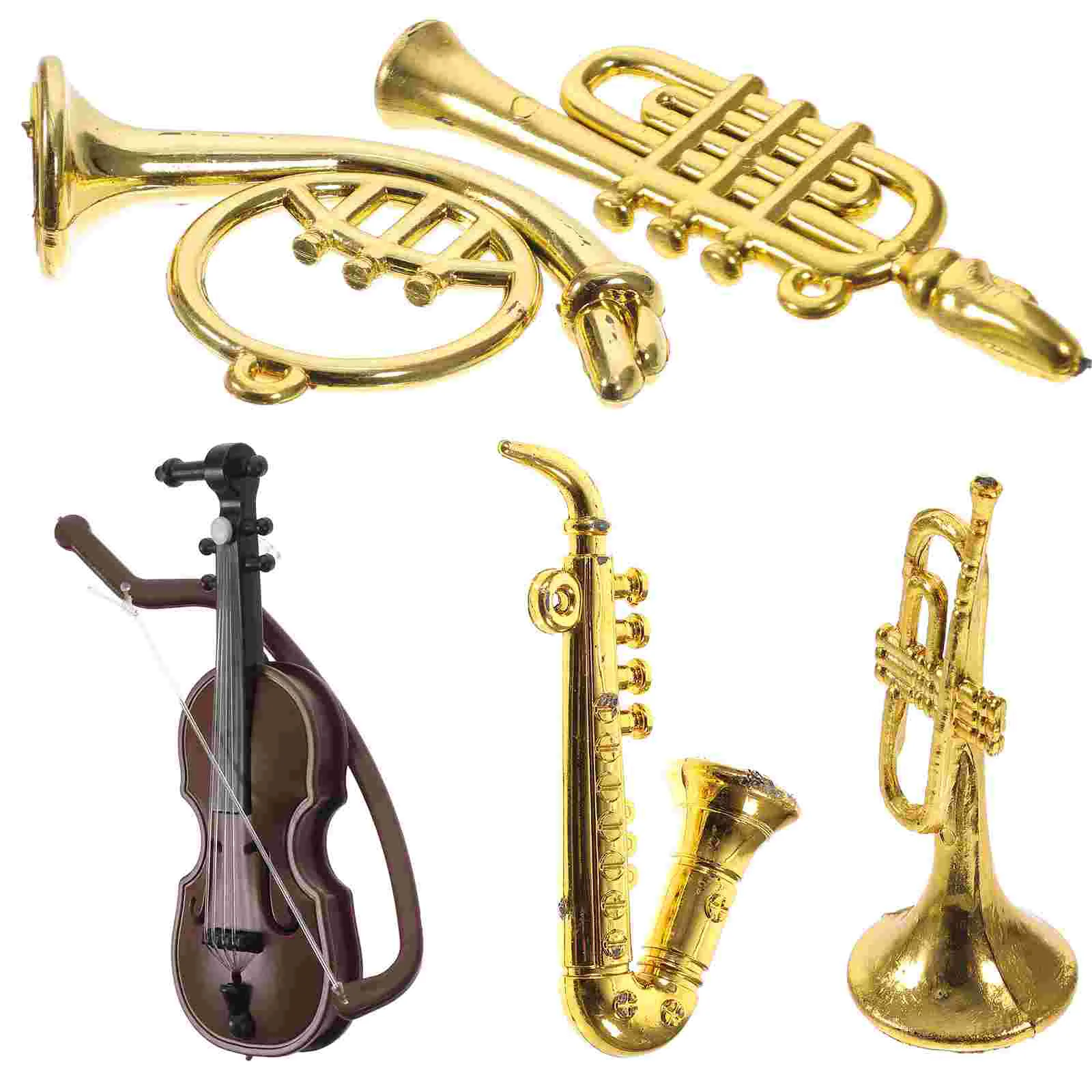 5 Pcs Mini Musical Instrument Model Dollhouse Decorations Miniature Instruments Toy Room Micro Scene Ornament Plastic for