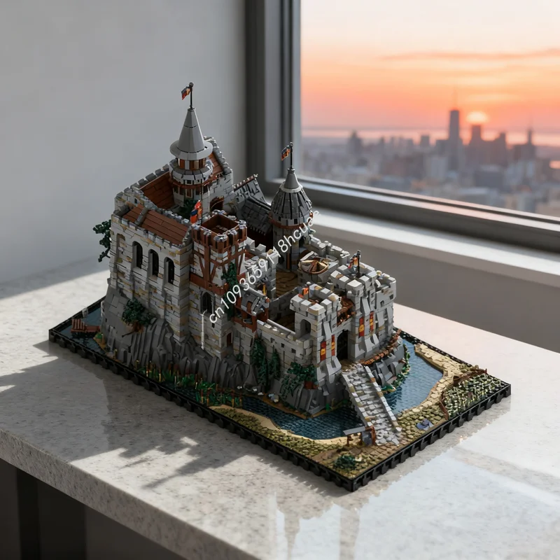 

21090 шт. MOC, средневековый замок, модель замка, строительные блоки, строительная сборка, идея игрушки, кирпич, детский рождественский подарок на день рождения