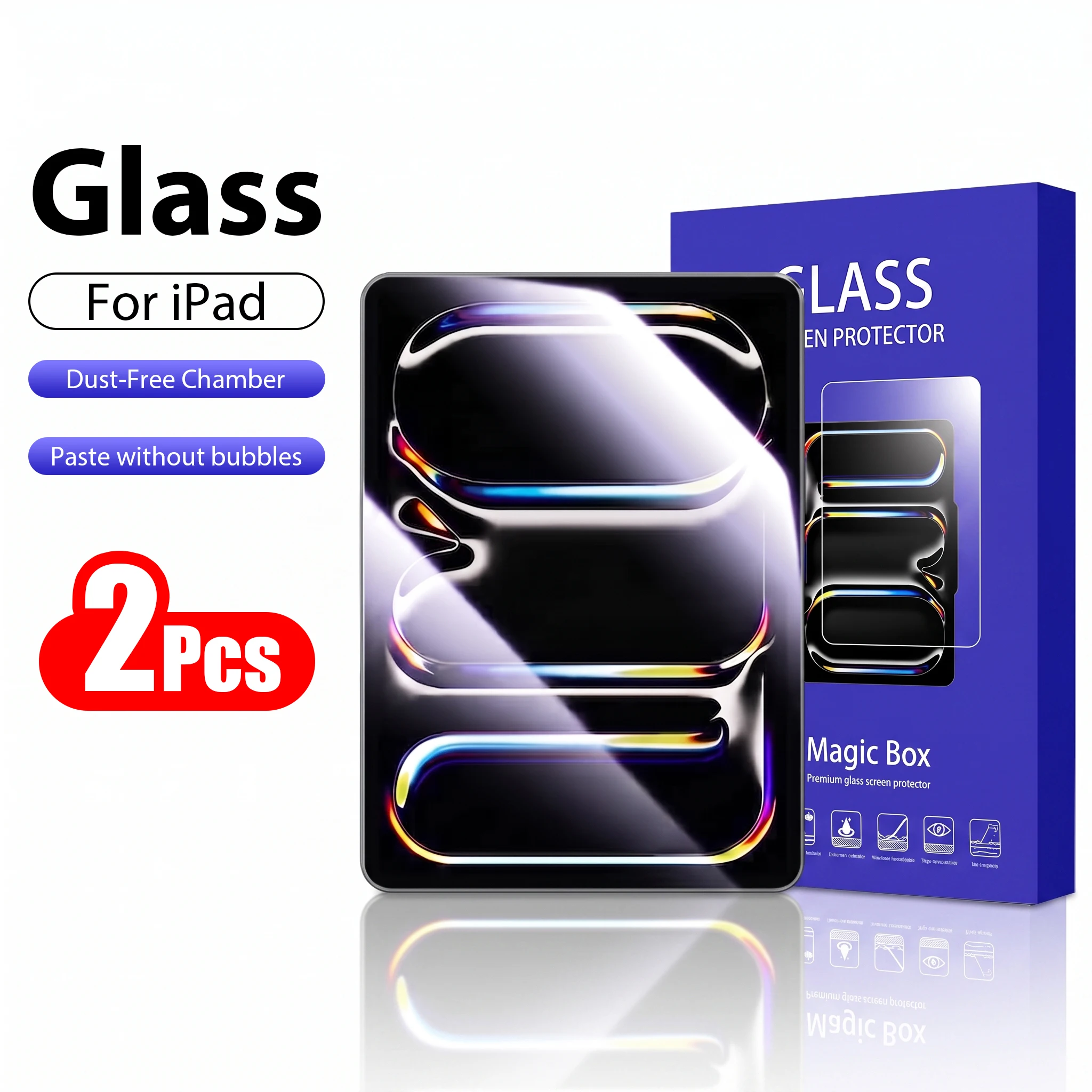 2pcs Screen Protector For iPad A16 Pro 11 M5 Tempered Glass For Ipad 10th 9th 8th 7th 10 9 Generation Air 11 M4 M3 M2 4 5 Film