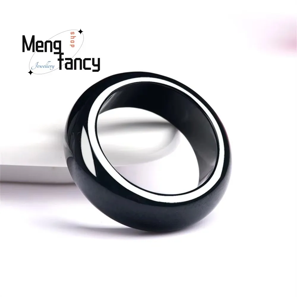 السلع الطبيعية A-السلع الجاديت الحبر اليشم الجليد الرجال النساء زوجين خاتم الوعد بسيط رائعة موضة فاخرة غرامة مجوهرات الزفاف تذكارية #2