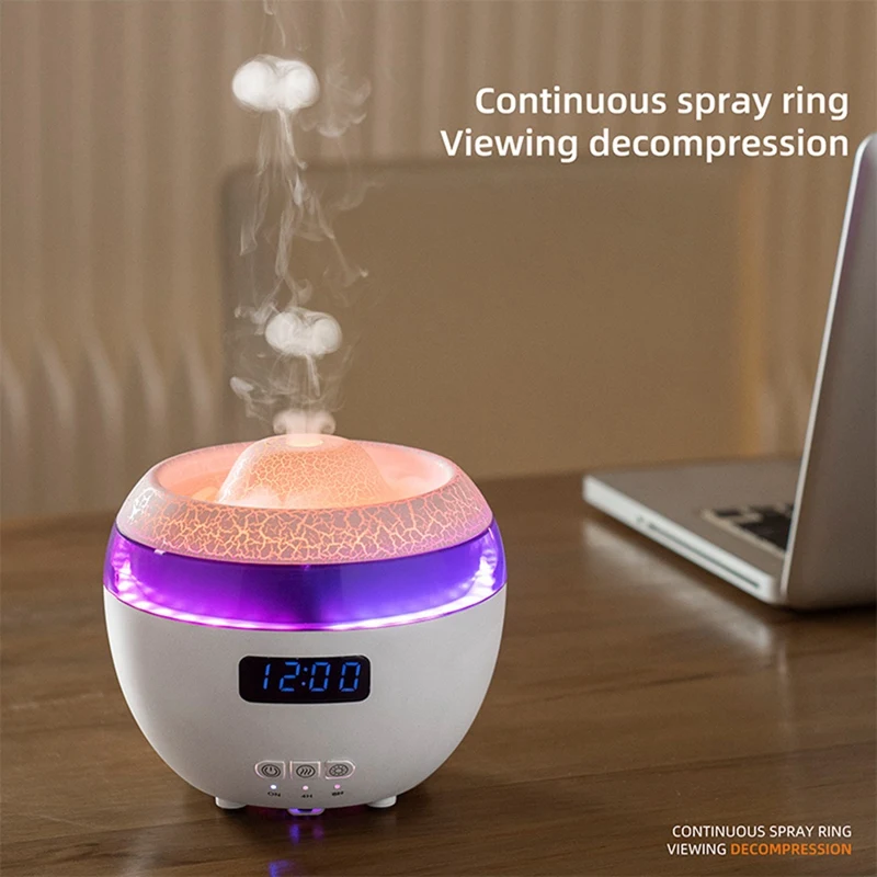 Dynamic Humidifier Home Desktop Digital Display Clock Wireless Remote Control Essence Oil Aromatherapy Machine EU Plug