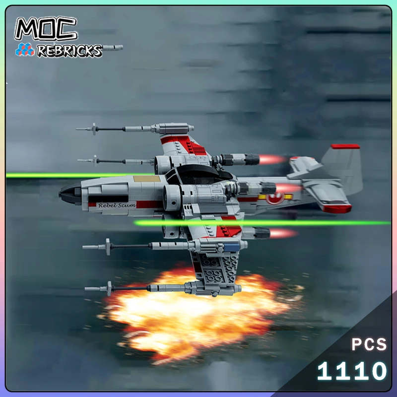 MOC-189117 X-51 Wing Shaped Fighter Building Blocks Space Movie   Battle Spaceship Model Compatible 1110PCS Plane Toy Kids Gift