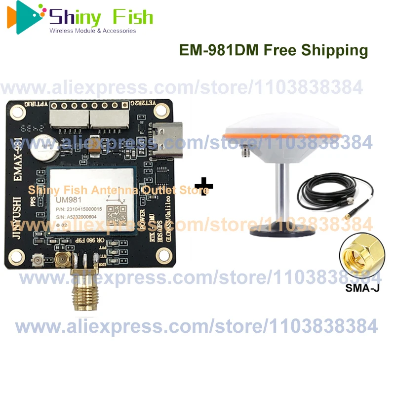 Free Ship EM-981DM UM980 ZED-F9P Unicore UM981 GNSS Module RTK / INS IMU Board Type-C GPS Beidou Glonass Galileo For Positioning