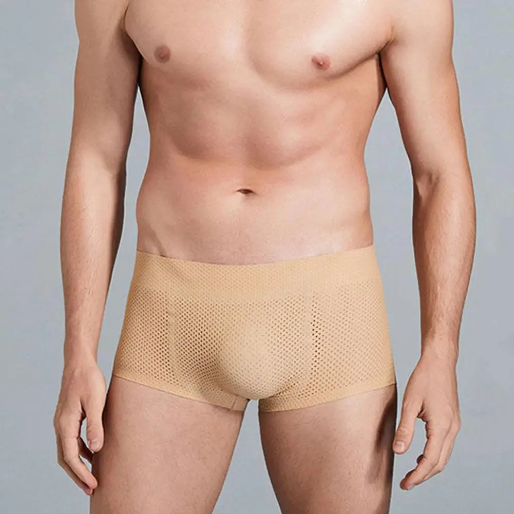 Casual Shorts Panties Men's Seamless Butt Lift Shaper Underwear with Hip Pad Shorts Breathable Mid-rise Fake Butt for Enhanced