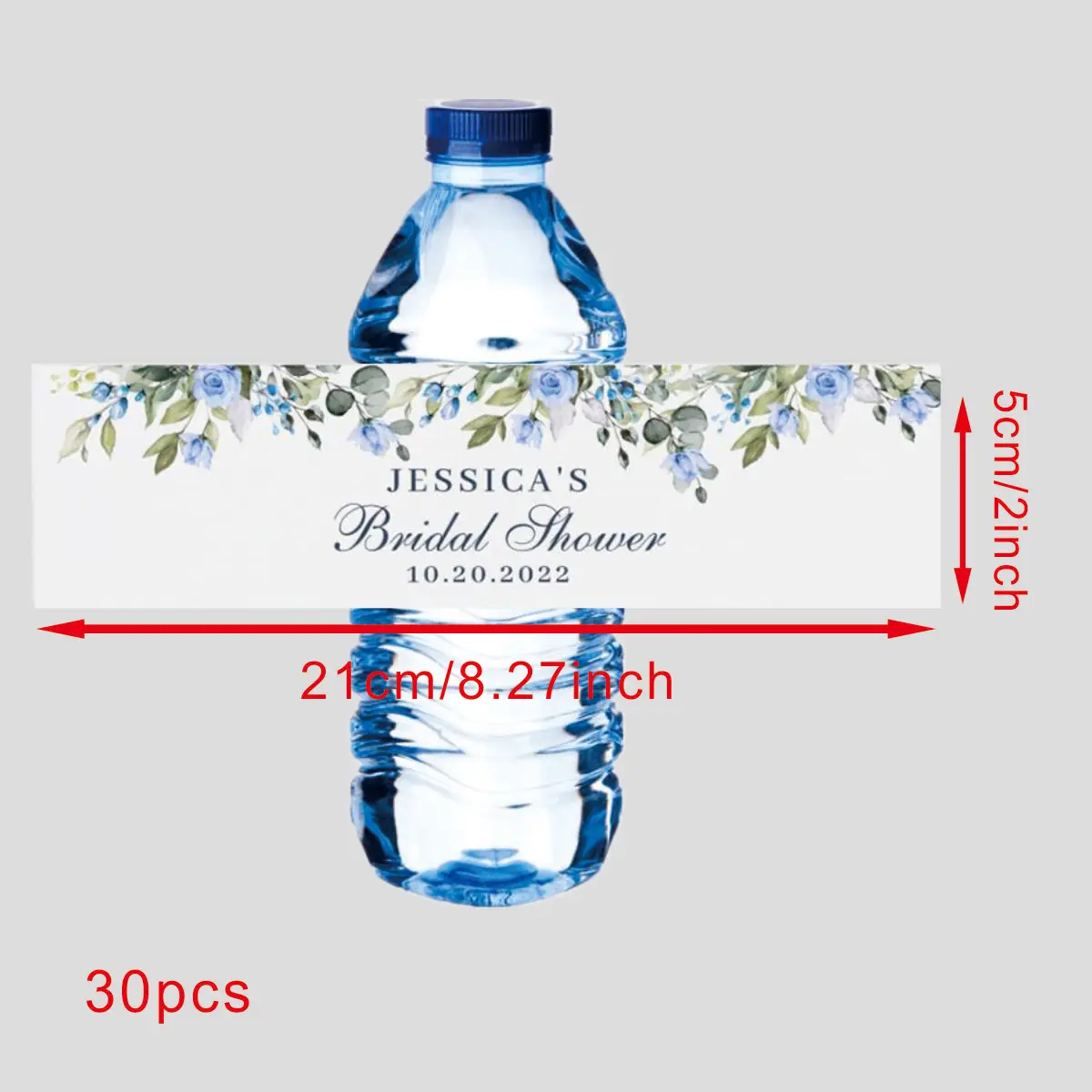 ملصقات زجاجات مياه مخصصة لحفلات الزفاف، ملصقات، عيد الميلاد، الذكرى السنوية، الحفلات، المناولة، مقاومة للماء، المعمودية