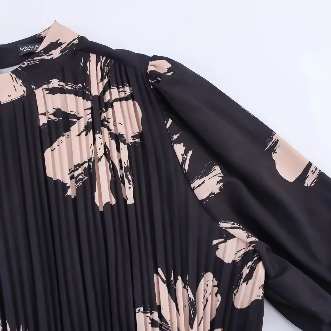 فستان أنيق بطباعة عصرية وياقة صغيرة وحزام خصر، تصميم جديد للنساء من JNLEAOG لربيع هذا العام، خصر مرتفع، مصنوع من ألياف البولي...