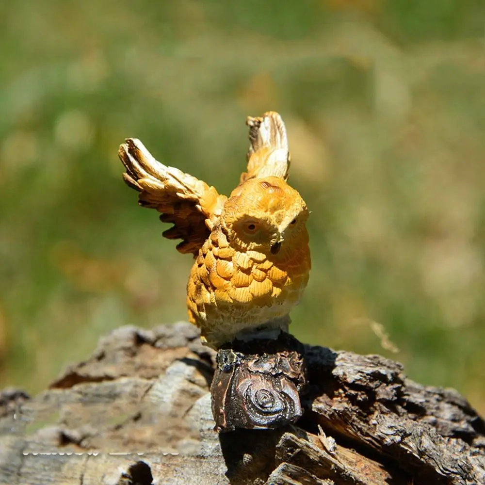 Mini Owl Owl Figurine Weatherproof Resin Resin Crafts Simulation Miniatures Figurine Bonsai