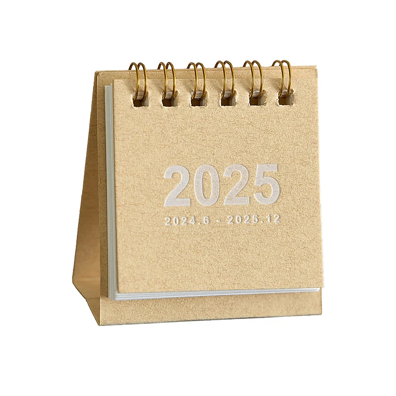 Kawaii Mini Simple Small Desk Calendar Portable Calendar Punch Plan Desktop Decoration Daily Monthly Yearly Planner Gifts
