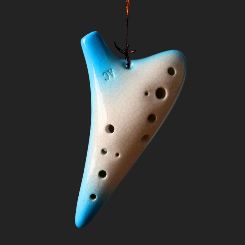 Ocarina Alto C de 12 agujeros, Ocarina de cerámica en tono, Ocarinas profesionales portátiles para principiantes, instrumentos musicales Orff tradicionales