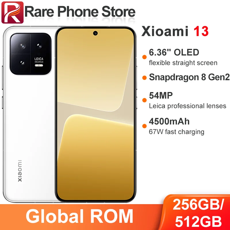 كاميرا CN Global ROM Xiaomi 13 256GB/512GB Snapdragon 8 Gen 2 54MP+32MP بشاشة 6.36 بوصة 2400x1080 OLED وبطارية 67 وات 4500 مللي أمبير في الساعة