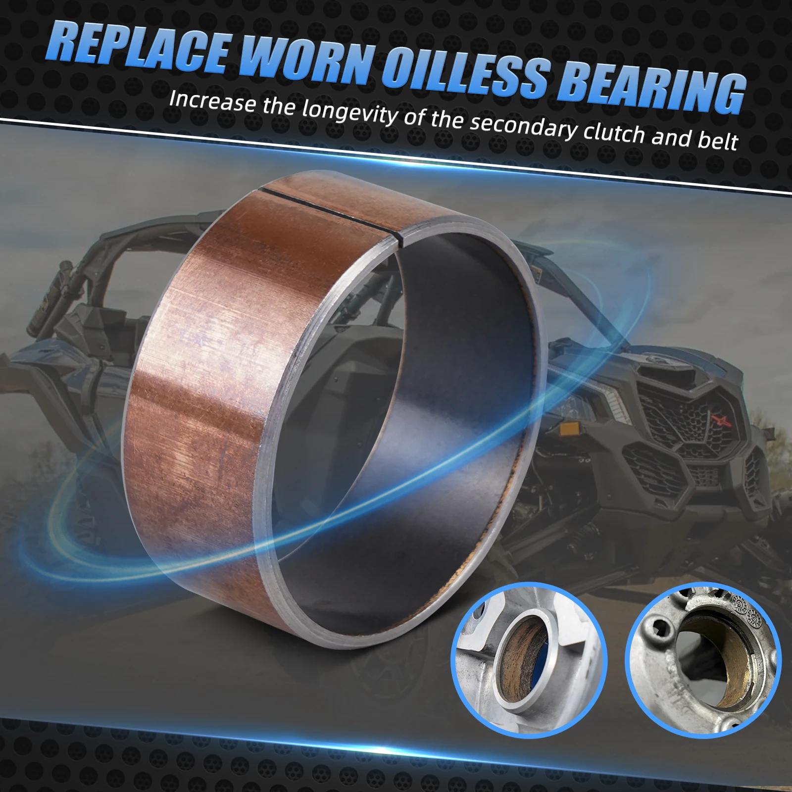 NICECNC X3 جلبة كاميرا القابض الثانوي من الفولاذ لـ Can Am Maverick X3 900 HO R RR Max R RR 4x4 استبدال 420280636 و420280706