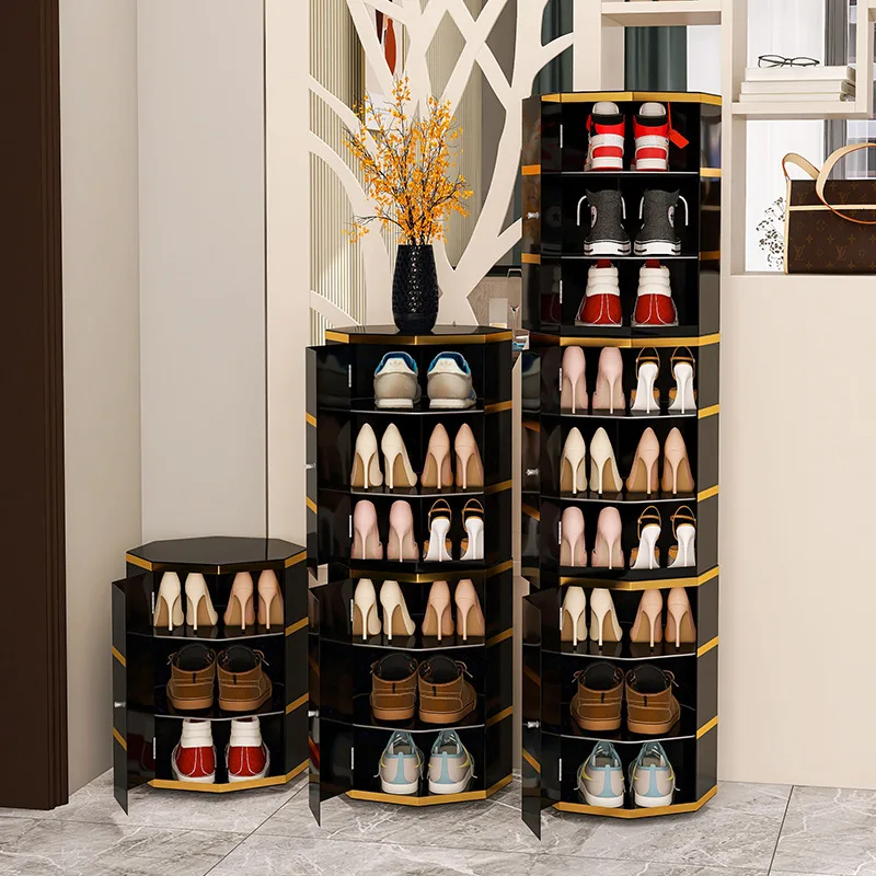 360 °   Schuhschrank, drehbar, Wohnzimmer, 6–14, mehrschichtige Schuhregale, Aufbewahrung, Hauseingang, ultraschmaler runder Schuh-Organizer