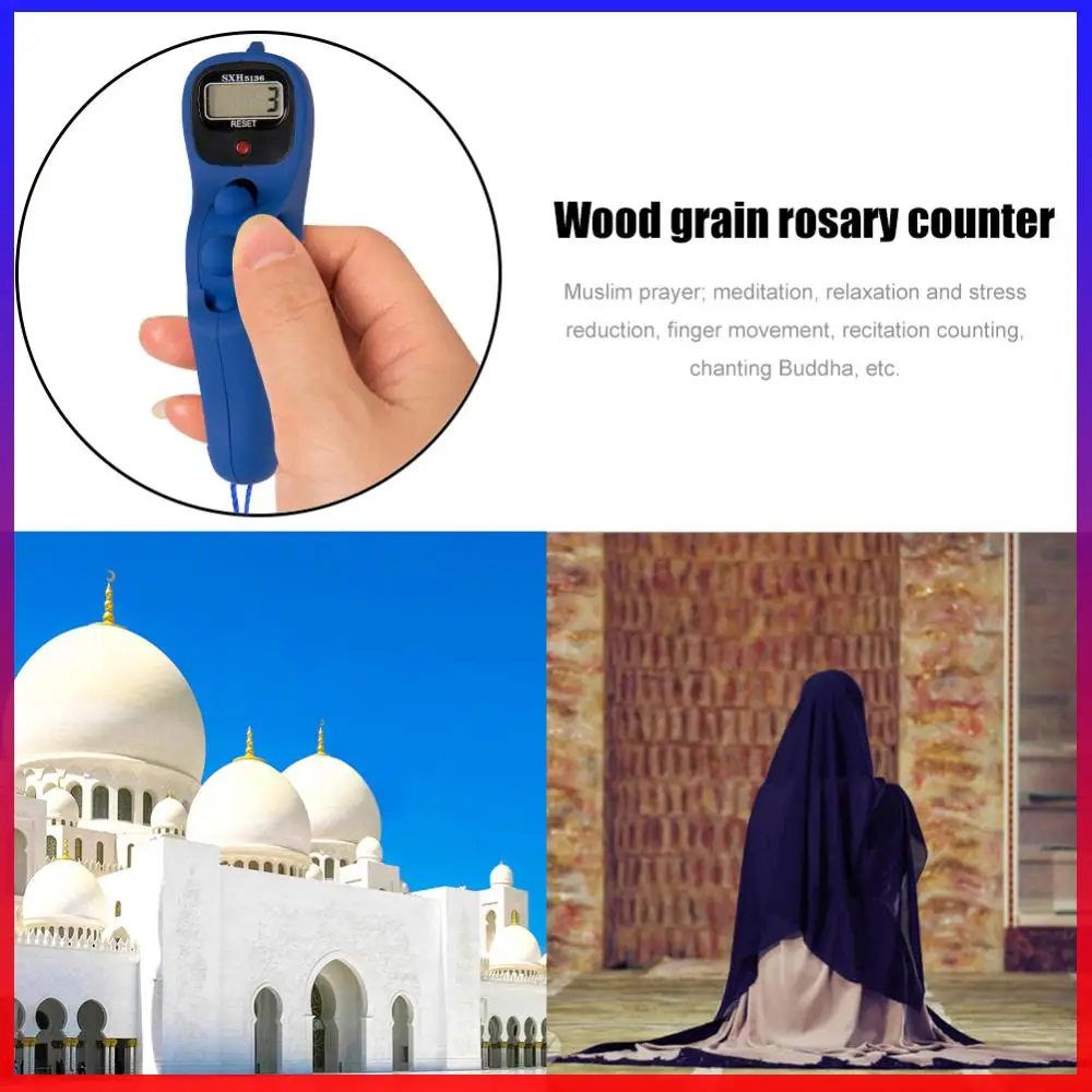 

Electronics Tasbeeh Digital Tally Counter with LED Easy Resettable Original Digital Rosary Decompression Relaxation Tool
