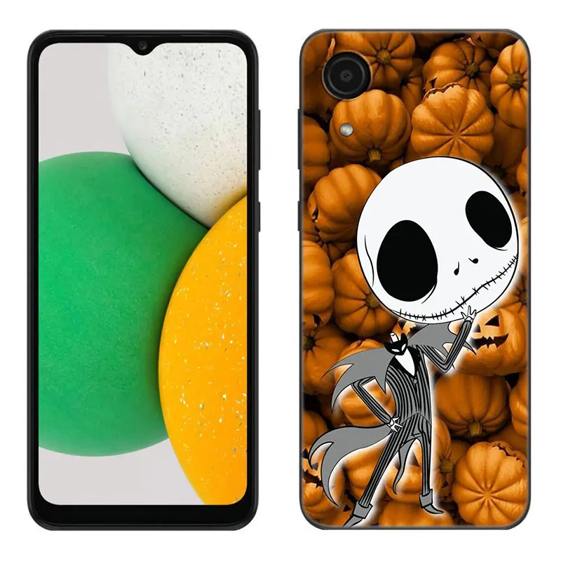 J-Jack Skellington Phone Case For Samsung Galaxy A01 A03 Core A04 E A02 A05 A10 A20 A21 A30 A50 S A6 A8 Plus A7 2018 Black Cover