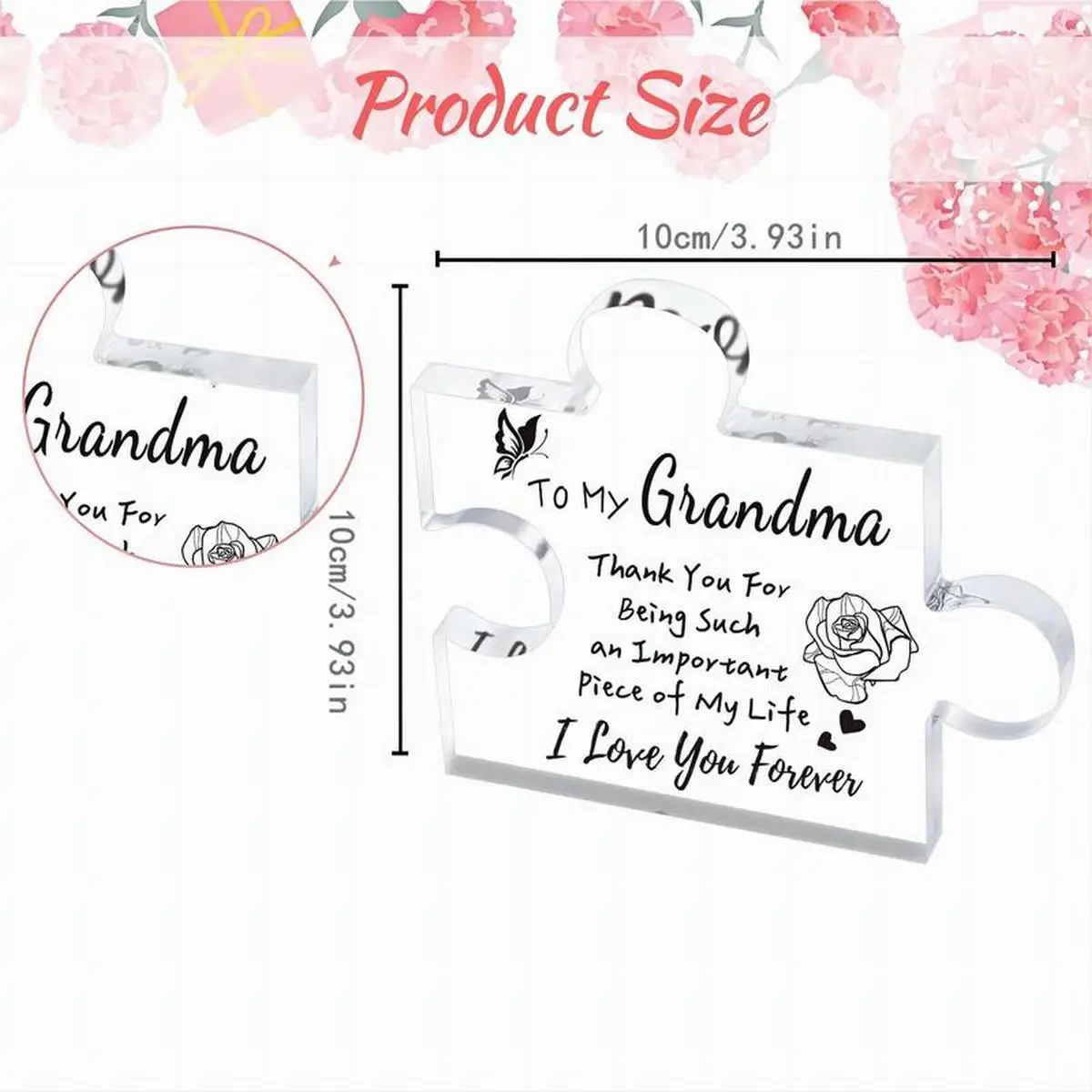 Grandma Gifts, carved acrylic puzzle shaped plaque, suitable for grandma\'s funny birthday and Christmas gift