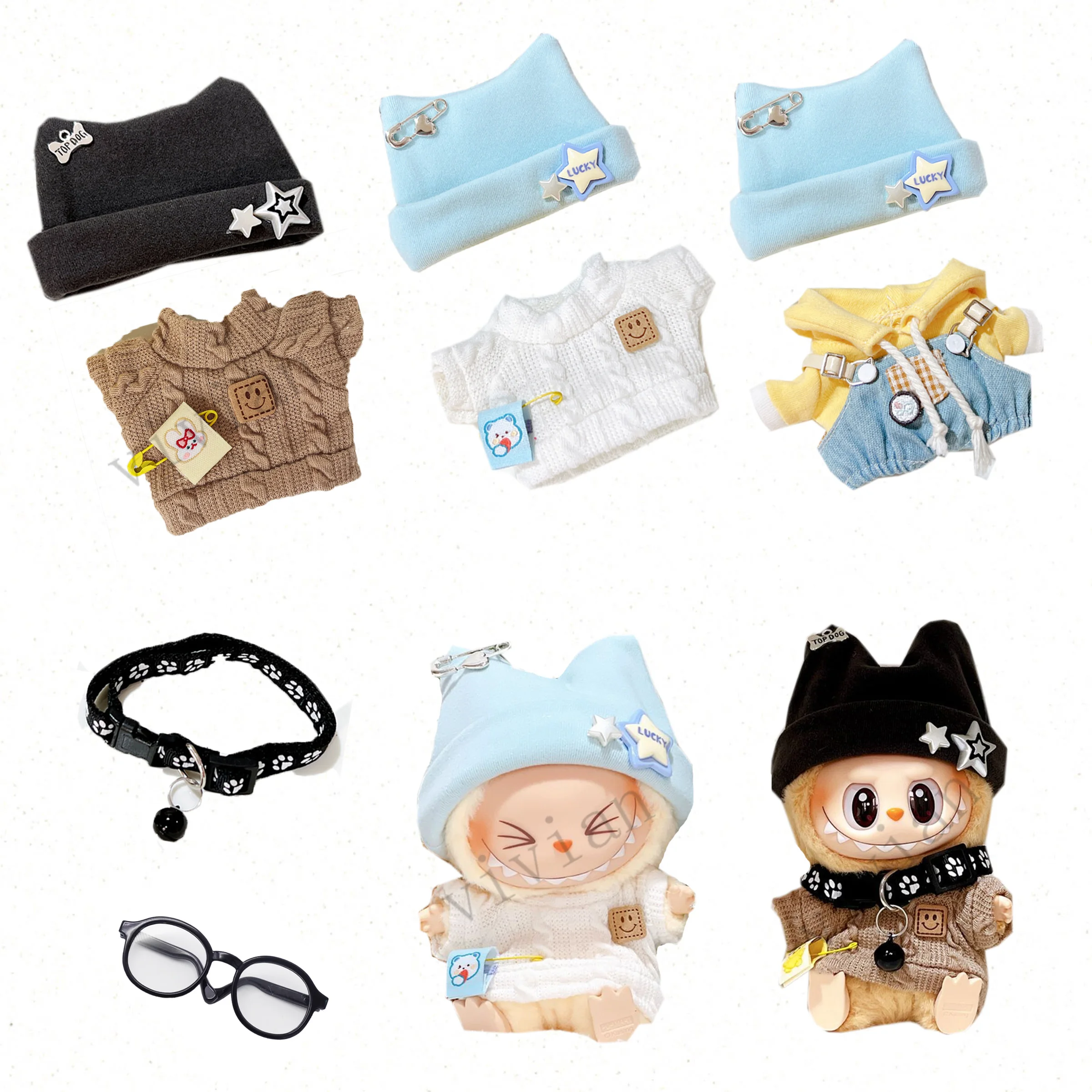 Mini Doll'S Clothes Outfit Accessories For Korea Kpop Exo 15-17cm Labubu Idol super cute sweater hat set Clothing Gift